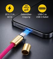 Intenso Phone Lanyard / Charging & Data Cable (2x USB-C, up to 1.65m) **B-Stock – Tested & Fully Functional** Pink
