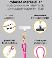 Intenso Phone Lanyard / Charging & Data Cable (2x USB-C, up to 1.65m) **B-Stock – Tested & Fully Functional** Pink