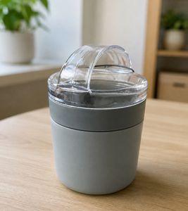 Bicchiere da yogurt da asporto Duo Tableware con scomparto per cereali a 2 livelli, 310 ml, in plastica **Articolo di seconda scelta - Testato e perfettamente funzionante** Grigio