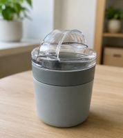 Bicchiere da yogurt da asporto Duo Tableware con scomparto per cereali a 2 livelli, 310 ml, in plastica **Articolo di seconda scelta - Testato e perfettamente funzionante** Grigio
