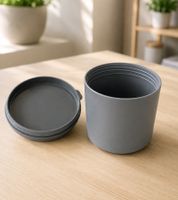 Bicchiere da yogurt da asporto Duo Tableware con scomparto per cereali a 2 livelli, 310 ml, in plastica **Articolo di seconda scelta - Testato e perfettamente funzionante** Grigio