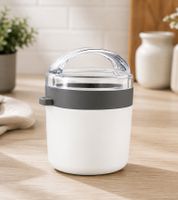 Duo Tableware Joghurtbecher to-go 2-stöckig mit Müslifach ohne Löffel Kunststoff-Becher 310ml **B-Ware – geprüft & funktionell einwandfrei** Weiß