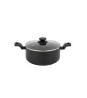 Geschmiedeter Kochtopf Ø 24cm aus Aluminium mit Antihaftbeschichtung & Glasdeckel **B-Ware – geprüft & funktionell einwandfrei** in Schwarz