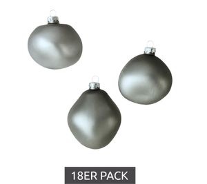 18er Pack Weihnachtskugeln in organischen Formen Glas-Kugeln Wohn-Dekoration Anthrazit