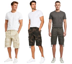Short cargo vintage Brandit - Bermuda d'été style militaire - Short en coton camouflage beige, vert camouflage et gris anthracite