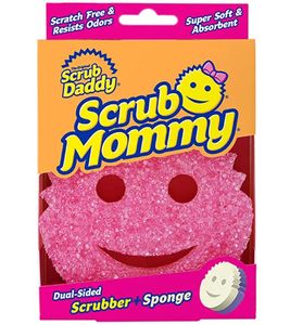Doppelseitiger Scrub Daddy Mommy Allzweck-Reinigungsschwamm aus FlexTexture-Polymer & ResoFoam-Seite Schwamm **B-Ware – geprüft & funktionell einwandfrei** Pink