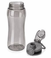 Duo Tableware Trinkflasche 600ml aus Tritan mit praktischem Deckel & Trageschlaufe, Auslaufsicher mit Verschluss-Sicherung **B-Ware – geprüft & funktionell einwandfrei** in Schwarz