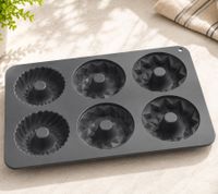 6er-Silikon Donut-Form Backform ca. 29 x 18 x 4 cm zum Backen und Einfrieren **B-Ware – geprüft & funktionell einwandfrei** 8662499 Grau