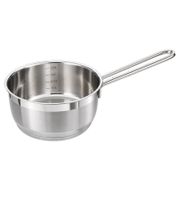 Edelstahl-Stieltopf 16 cm mit Integrierte Messskala auf der Innenseite Kochtopf 1,25 L **B-Ware – geprüft & funktionell einwandfrei** Silber