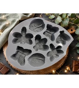 Silikon-Backform mit 8 verschiedenen Motiven Backform **B-Ware – geprüft & funktionell einwandfrei** 8661595 Grau
