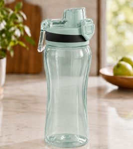 Duo Tableware Trinkflasche 600ml aus Tritan mit praktischem Deckel & Trageschlaufe, Auslaufsicher mit Verschluss-Sicherung **B-Ware – geprüft & funktionell einwandfrei** in Grün