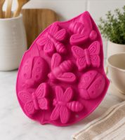 Silikon-Backform 8er-Schmetterling-Form zum Backen & Einfrieren **B-Ware – geprüft & funktionell einwandfrei** in Rosa