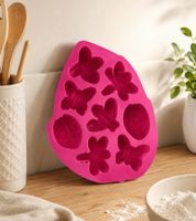 Silikon-Backform 8er-Schmetterling-Form zum Backen & Einfrieren **B-Ware – geprüft & funktionell einwandfrei** in Rosa
