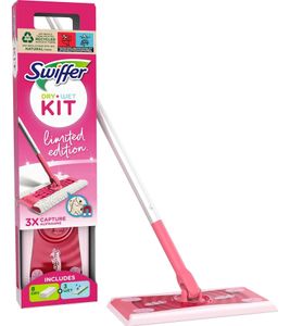 Swiffer Bodenwischer Starterset mit 1 Bodenwischer + 8 Trocken- & 3 Feuchttücher mit 360°-Drehkopf **B-Ware – geprüft & funktionell einwandfrei** 20130689 Rosa