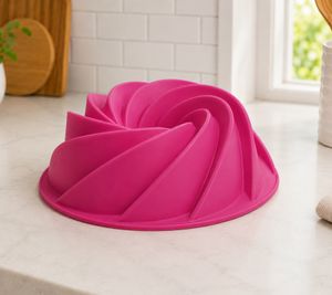 Silikon-Backform Gugelhupf-Form zum Backen & Einfrieren **B-Ware – geprüft & funktionell einwandfrei** in Rosa