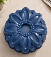 Große Silikon Blumen-Form Backform ca. 25 x 25 x 8 cm zum Backen und Einfrieren **B-Ware – geprüft & funktionell einwandfrei** 8173070 Blau