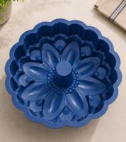 Große Silikon Blumen-Form Backform ca. 25 x 25 x 8 cm zum Backen und Einfrieren **B-Ware – geprüft & funktionell einwandfrei** 8173070 Blau