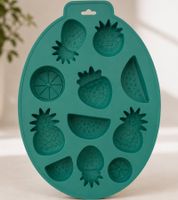 Fruchtige 9er Silikon Früchte-Form Backform ca. 23 x 17 x 3 cm zum Backen und Einfrieren **B-Ware – geprüft & funktionell einwandfrei** 9893877 Grün