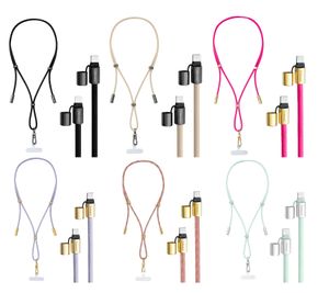Intenso Handykette als Lade- und Datenkabel 2x USB-C und bis 1,65 Meter Schnell laden bis 60 Watt **B-Ware – geprüft & funktionell einwandfrei** in Schwarz, Beige, Rosa, Flieder, Bunt oder Hellgrün