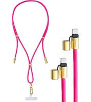Intenso Handykette als Lade- und Datenkabel 2x USB-C und bis 1,65 Meter Schnell laden bis 60 Watt **B-Ware – geprüft & funktionell einwandfrei** in Schwarz, Beige, Rosa, Flieder, Bunt oder Hellgrün