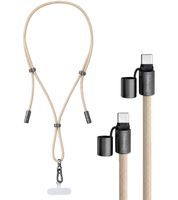 Intenso Handykette als Lade- und Datenkabel 2x USB-C und bis 1,65 Meter Schnell laden bis 60 Watt **B-Ware – geprüft & funktionell einwandfrei** in Schwarz, Beige, Rosa, Flieder, Bunt oder Hellgrün