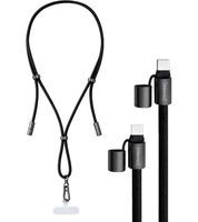 Intenso Handykette als Lade- und Datenkabel 2x USB-C und bis 1,65 Meter Schnell laden bis 60 Watt **B-Ware – geprüft & funktionell einwandfrei** in Schwarz, Beige, Rosa, Flieder, Bunt oder Hellgrün