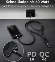 Intenso Handykette als Lade- und Datenkabel 2x USB-C und bis 1,65 Meter Schnell laden bis 60 Watt **B-Ware – geprüft & funktionell einwandfrei** in Schwarz, Beige, Rosa, Flieder, Bunt oder Hellgrün