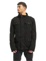 modische Build Your Brand Britannia Feldjacke Herren Baumwoll-Jacke mit Stehkragen und Kapuze B3116 in Schwarz oder Oliv-Grün