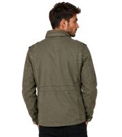 modische Build Your Brand Britannia Feldjacke Herren Baumwoll-Jacke mit Stehkragen und Kapuze B3116 in Schwarz oder Oliv-Grün