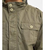 modische Build Your Brand Britannia Feldjacke Herren Baumwoll-Jacke mit Stehkragen und Kapuze B3116 in Schwarz oder Oliv-Grün