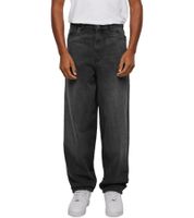 Jean homme Urban Classics, coupe ample, jambes larges, en coton, noir/gris ou noir