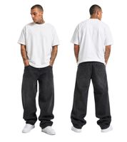 Jean homme Urban Classics, coupe ample, jambes larges, en coton, noir/gris ou noir