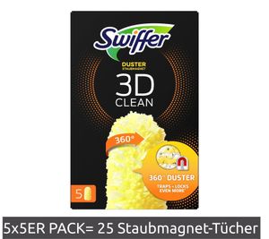 Lot de 25 recharges de lingettes dépoussiérantes Swiffer 360° en microfibre **Reconditionné – Testé et fonctionnel** Jaune