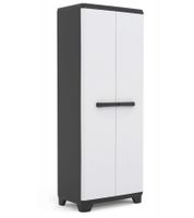 Keter LINEAR Garden Cabinet 68 x 39 x 173 cm (shelf load capacity up to 15 kg) – Garden Accessories **B-Stock – inspected & fully functional** White/Grey