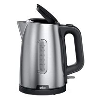 Bollitore Braun PurShine con sistema di sicurezza a 4 vie e funzione di ebollizione rapida, 2200 W, 1,7 L **Articolo di seconda scelta - Testato e perfettamente funzionante** Argento/Nero