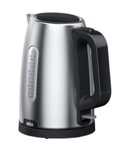 Bollitore Braun PurShine con sistema di sicurezza a 4 vie e funzione di ebollizione rapida, 2200 W, 1,7 L **Articolo di seconda scelta - Testato e perfettamente funzionante** Argento/Nero