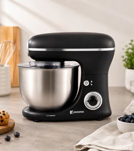 BERGNER Küchenmaschine mit 8 Geschwindigkeitsstufen mit zusätzlicher Pulsfunktion 1.300W 6L **B-Ware – geprüft & funktionell einwandfrei**  BG-51271-BK Schwarz
