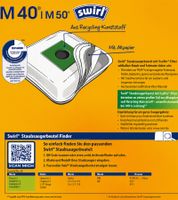 Swirl M40/M50 Vacuum Cleaner Bags (6-Pack) with EcoPor Filter – 6 Dust Bags + 1 Microfilter (Year's Supply) **B-Stock – Tested & Fully Functional** White/Green