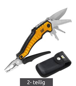 Set multiutensile tascabile Caterpillar con coltello multiuso 9 in 1, coltello pieghevole e custodia **Articolo di seconda scelta - Testato e perfettamente funzionante** Giallo