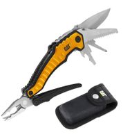Set multiutensile tascabile Caterpillar con coltello multiuso 9 in 1, coltello pieghevole e custodia **Articolo di seconda scelta - Testato e perfettamente funzionante** Giallo