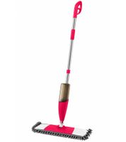 Clever Clean Bodenwischer mit Sprühfunktion - Wischmopp mit 360°-Drehgelenk, Antibakteriell - 130x12x46 cm **B-Ware – geprüft & funktionell einwandfrei** Rosa/Grau