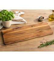 Planche à découper et à servir KESPER, pratique et fabriquée en bois certifié FSC®. Planche en bois d'environ 53 x 18 x 2 cm. **Produit de seconde main – testé et entièrement fonctionnel**. Marron.