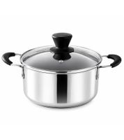 Bergner Creme Line Cooking Pot Ø24cm with Glass Lid, ILAG Essential Non-Stick Coating & Induction Base **B-Grade – tested & fully functional** in Silver/Black