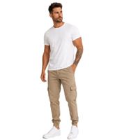 Stylish URBAN CLASSICS men's cargo trousers (270 g/m² cotton) – casual everyday pants in black and beige