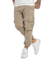 Stylish URBAN CLASSICS men's cargo trousers (270 g/m² cotton) – casual everyday pants in black and beige