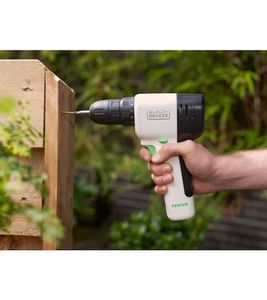 Kabelloser BLACK+DECKER 12V Akku-Bohrschrauber mit 10-stufige Drehmomentvorwahl Integrierter 1,5Ah Akku **B-Ware – geprüft & funktionell einwandfrei** REVDD12C Schwarz/Weiß
