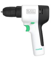 Kabelloser BLACK+DECKER 12V Akku-Bohrschrauber mit 10-stufige Drehmomentvorwahl Integrierter 1,5Ah Akku **B-Ware – geprüft & funktionell einwandfrei** REVDD12C Schwarz/Weiß