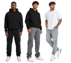 Jeans da uomo DEF, moderni, in cotone, perfetti per tutti i giorni, disponibili in nero, grigio e grigio chiaro.