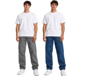 Comodi jeans da uomo DEF in puro cotone, pantaloni casual per tutti i giorni, disponibili in blu o grigio