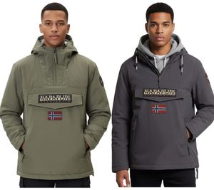Anorak déperlant NAPAPIJRI Rainforest Pocket 2, veste d'hiver NP0A4GMD, coloris kaki ou gris foncé